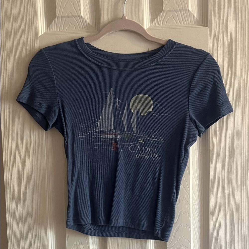 Hollister Navy Graphic Tee